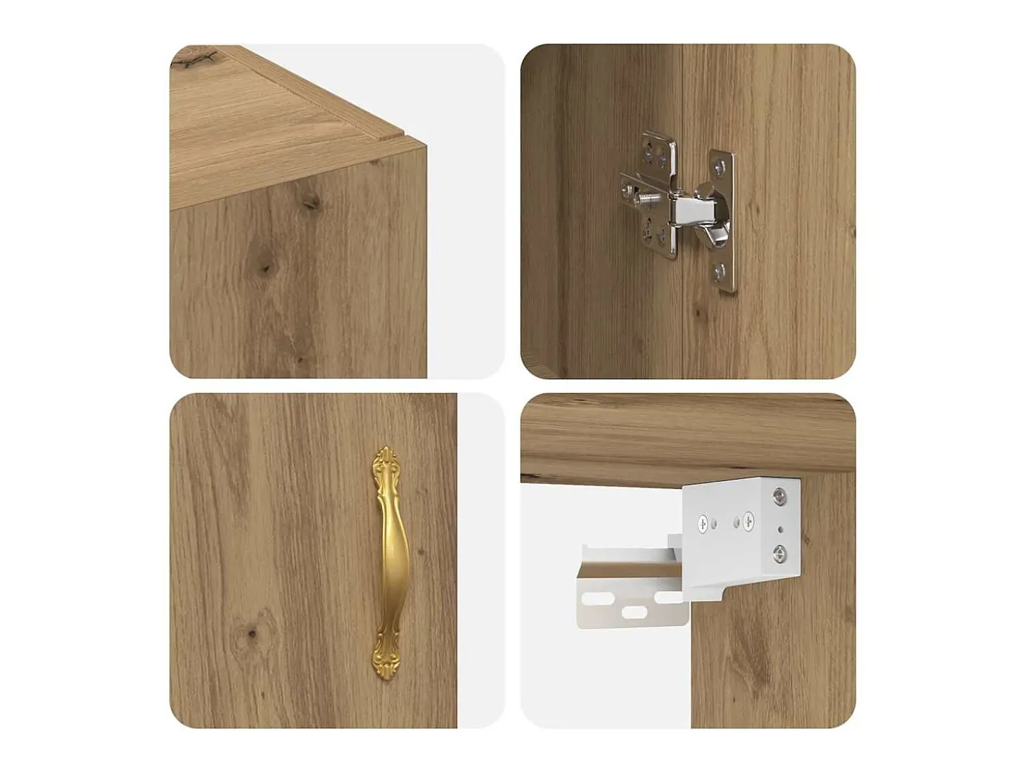 Mueble de pared de roble hecho a mano 69,5 x 34 x 90 cm