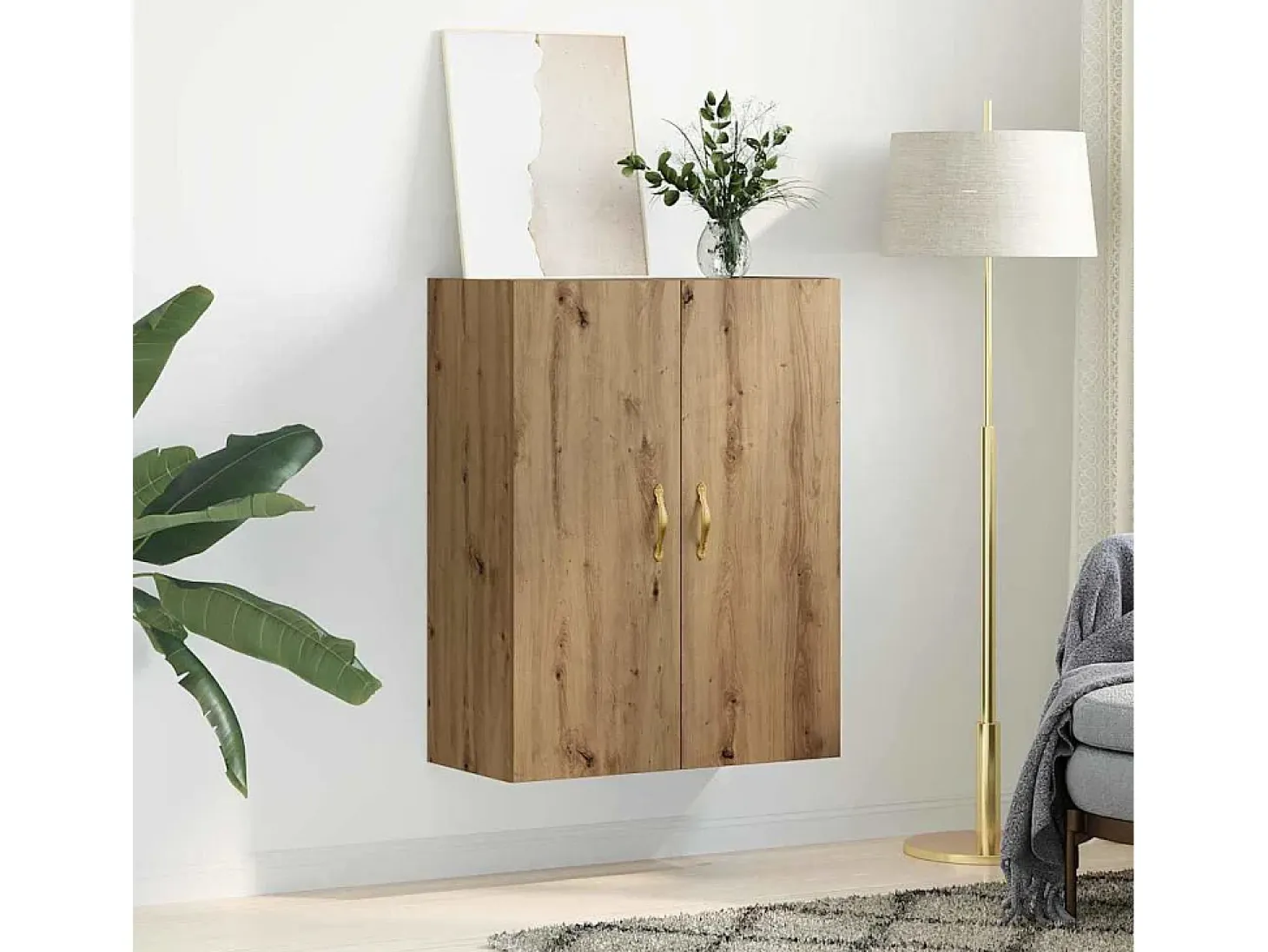 Mueble de pared de roble hecho a mano 69,5 x 34 x 90 cm