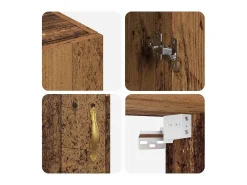 Mueble de pared Madera antigua 69,5 x 34 x 90 cm Madera de ingeniería