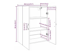 Mueble de pared marrón 69,5 x 34 x 90 cm Madera de ingeniería