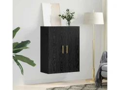 Mueble de pared negro 69,5 x 34 x 90 cm Madera de ingeniería