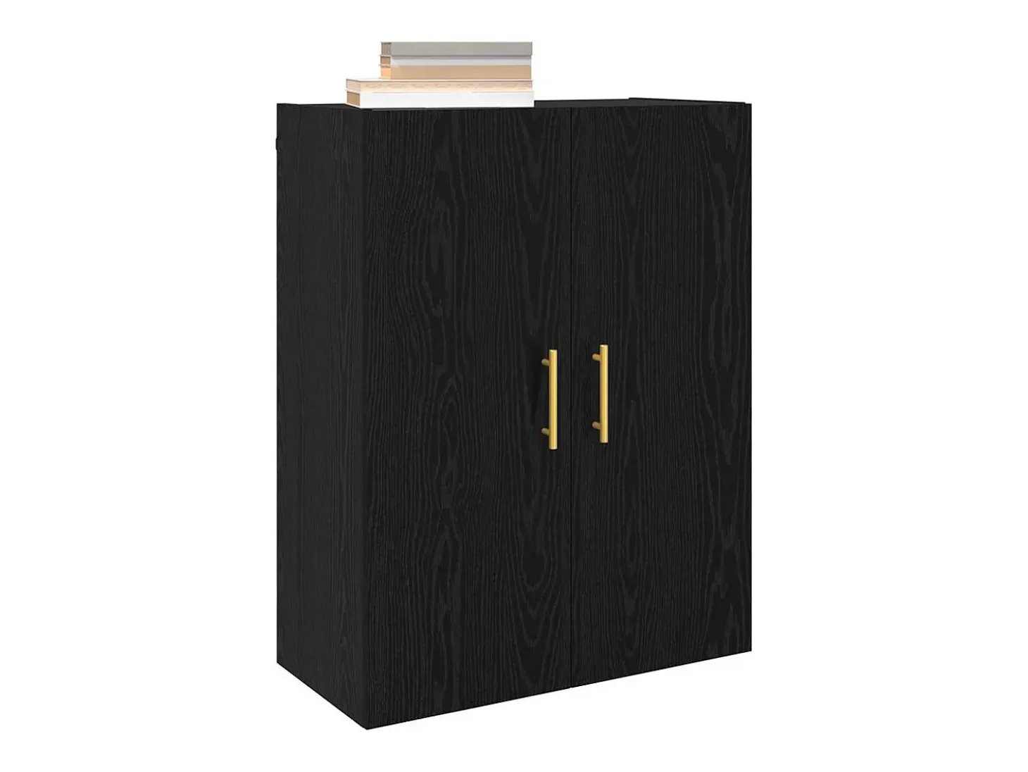 Mueble de pared negro 69,5 x 34 x 90 cm Madera de ingeniería