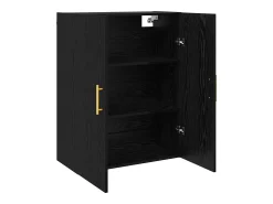 Mueble de pared negro 69,5 x 34 x 90 cm Madera de ingeniería