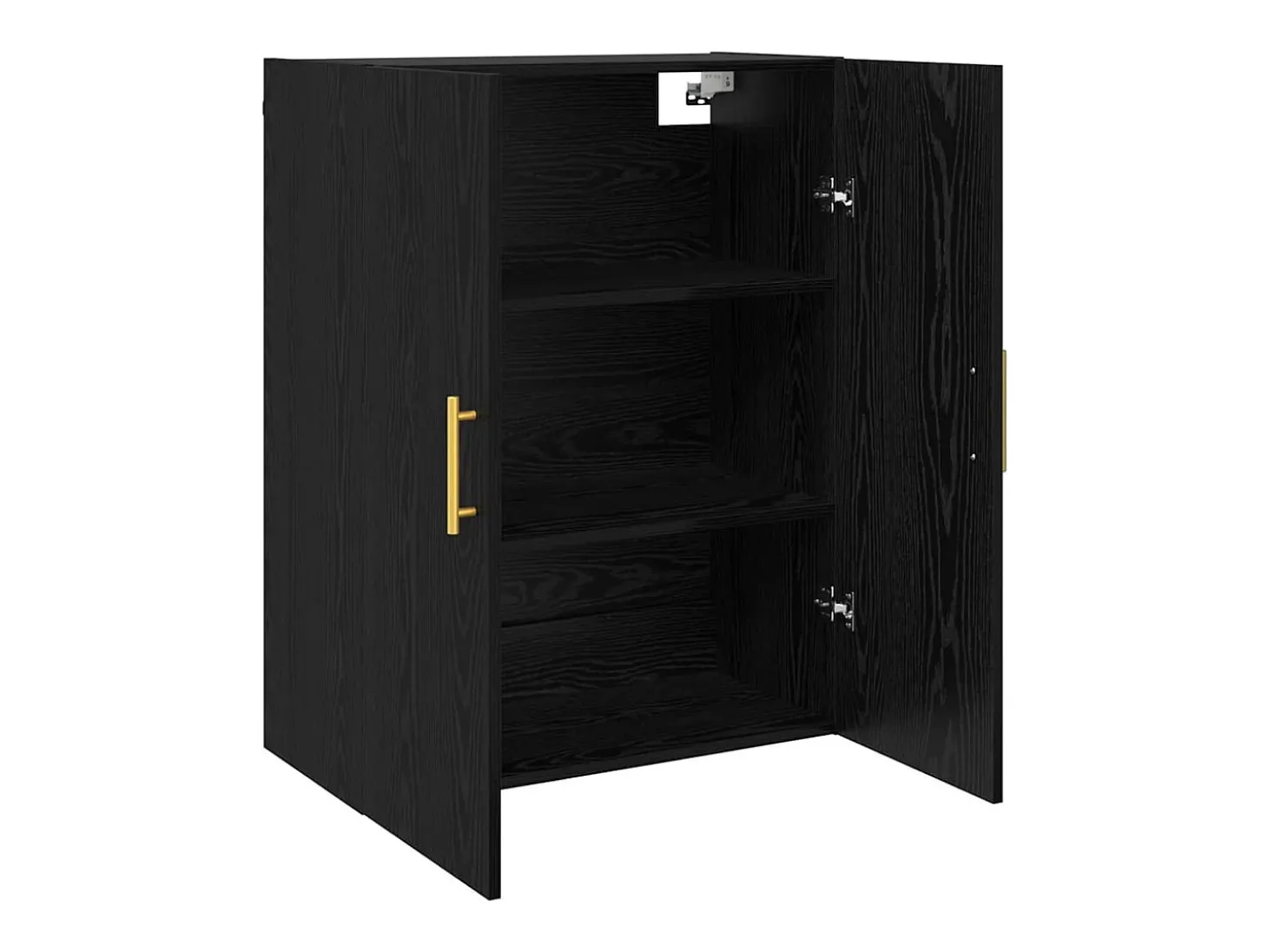 Mueble de pared negro 69,5 x 34 x 90 cm Madera de ingeniería