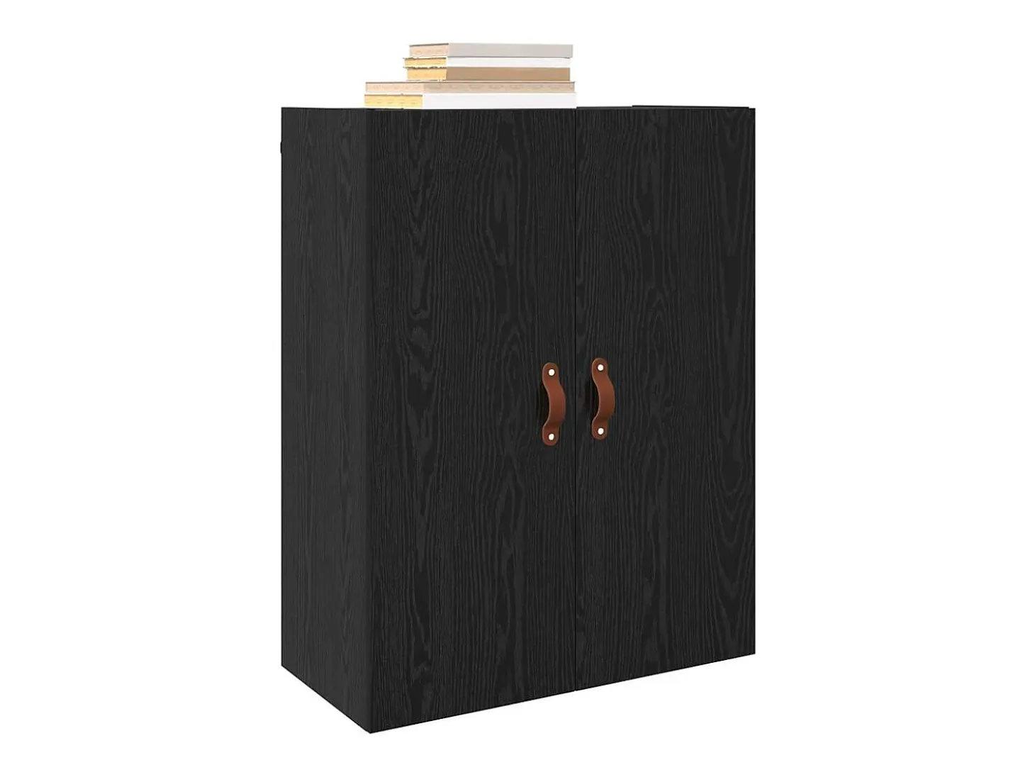 Mueble de pared negro 69,5 x 34 x 90 cm Madera de ingeniería