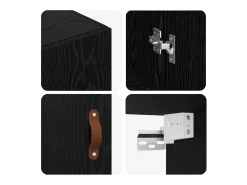 Mueble de pared negro 69,5 x 34 x 90 cm Madera de ingeniería