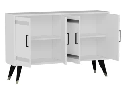 Mueble de TV – 120 cm x 30 cm x 80 cm – Blanco – Aglomerado