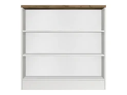 Mueble estantería de cocina Sole con 3 estantes blanco brillo y roble 90x90x25 cm