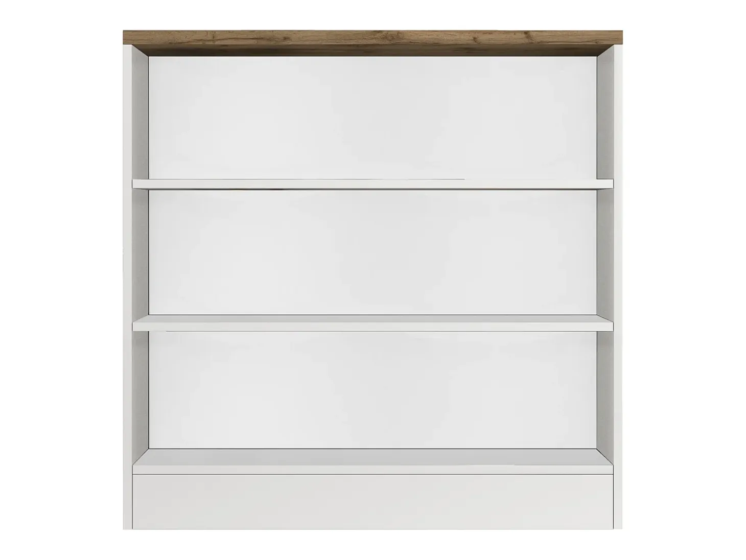 Mueble estantería de cocina Sole con 3 estantes blanco brillo y roble 90x90x25 cm