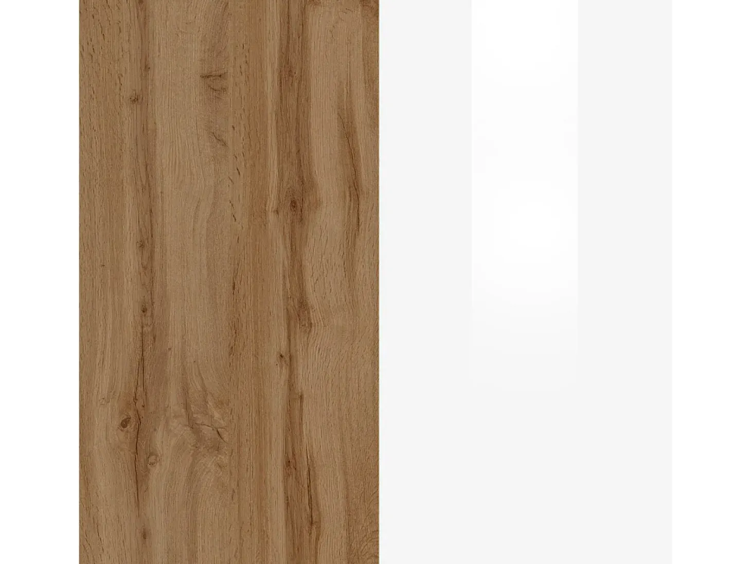 Mueble estantería de cocina Sole con 3 estantes blanco brillo y roble 90x90x25 cm