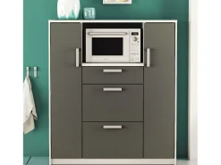 Mueble Microondas Flavor Blanco y Gris 116x132 cm