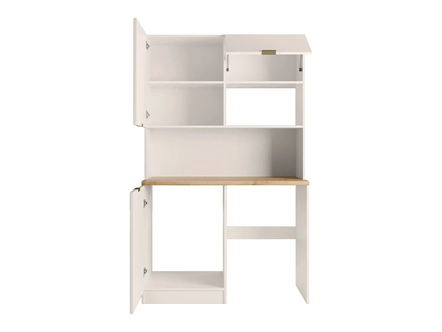Mueble multifunción para cocina y lavadero - Con encimera 120 cm - Beige y natural - CARMEO