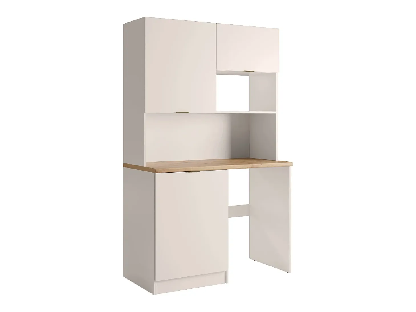 Mueble multifunción para cocina y lavadero - Con encimera 120 cm - Beige y natural - CARMEO
