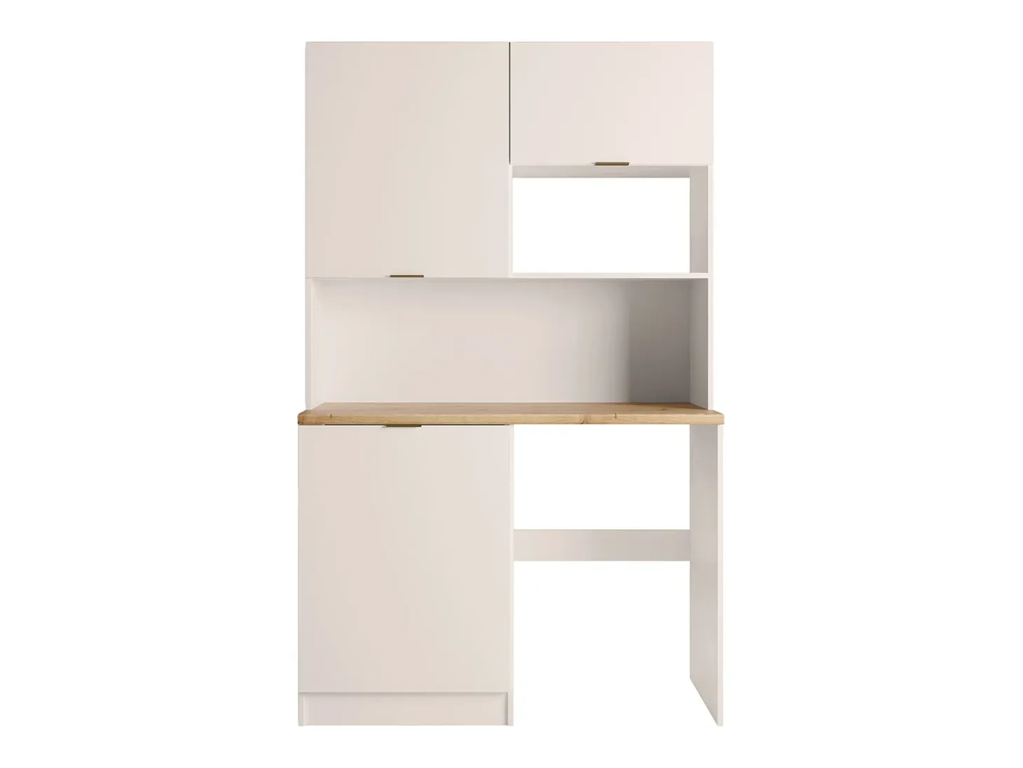Mueble multifunción para cocina y lavadero - Con encimera 120 cm - Beige y natural - CARMEO
