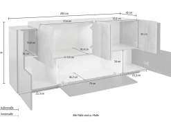 Mueble NEW CORO L 220 x H 86 x P 45 cm gris