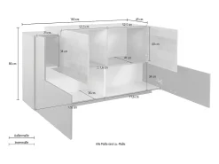 Mueble NEW CORO L 160 x H 86 x P 45 cm blanco