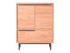 Mueble versátil aparador para cocina o zapatero con 3 puertas de madera de 75x36x90 cm Thaon - Natural