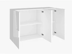 Mueble vestíbulo aparador diseño 3 puertas blanco brillante Ping White M