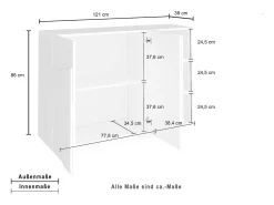 Mueble vestíbulo diseño moderno aparador 3 puertas Ping Ardesia M
