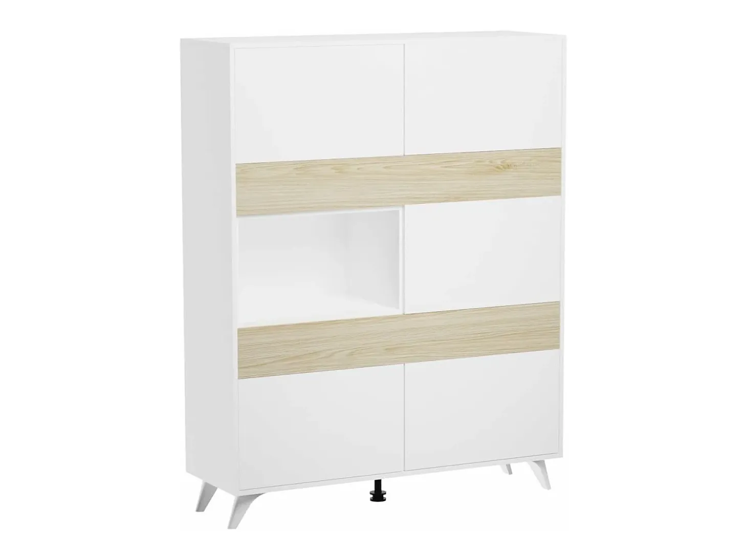 Mueble Vitrina para Salón o Comedor, Mueble de salón, Aparador cocina, Color Roble y Blanco, Medidas: 120 cm (Ancho) x 150 cm (Alto) x 40 cm (Fondo)