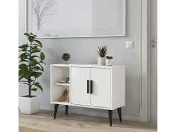 Mueble zapatero blanco moderno para recibidor y salón 90x35x70cm Arizona - Blanco
