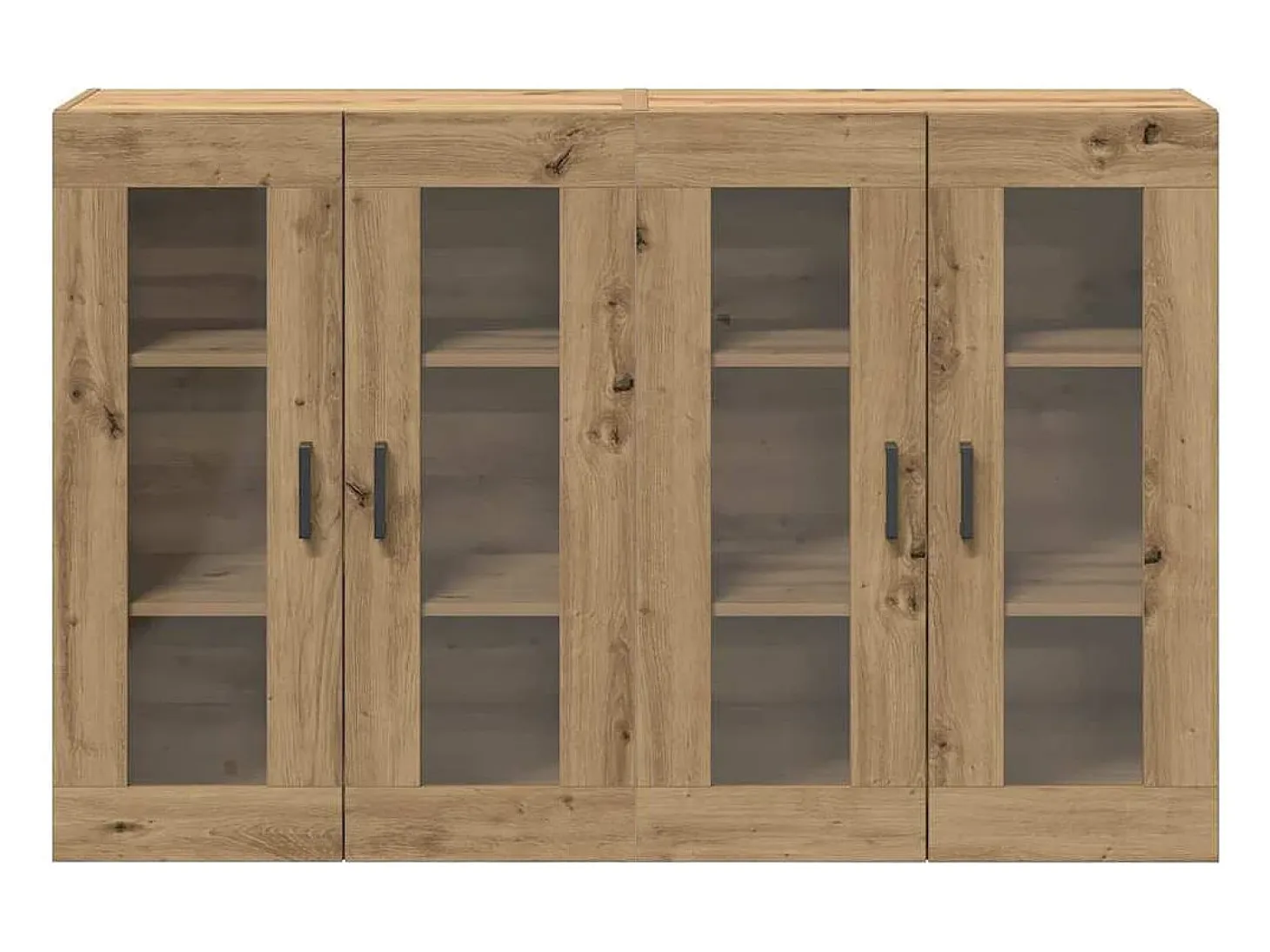 Muebles de pared de 2 piezas en roble artesano 69,5 x 34 x 90 cm en madera técnica.
