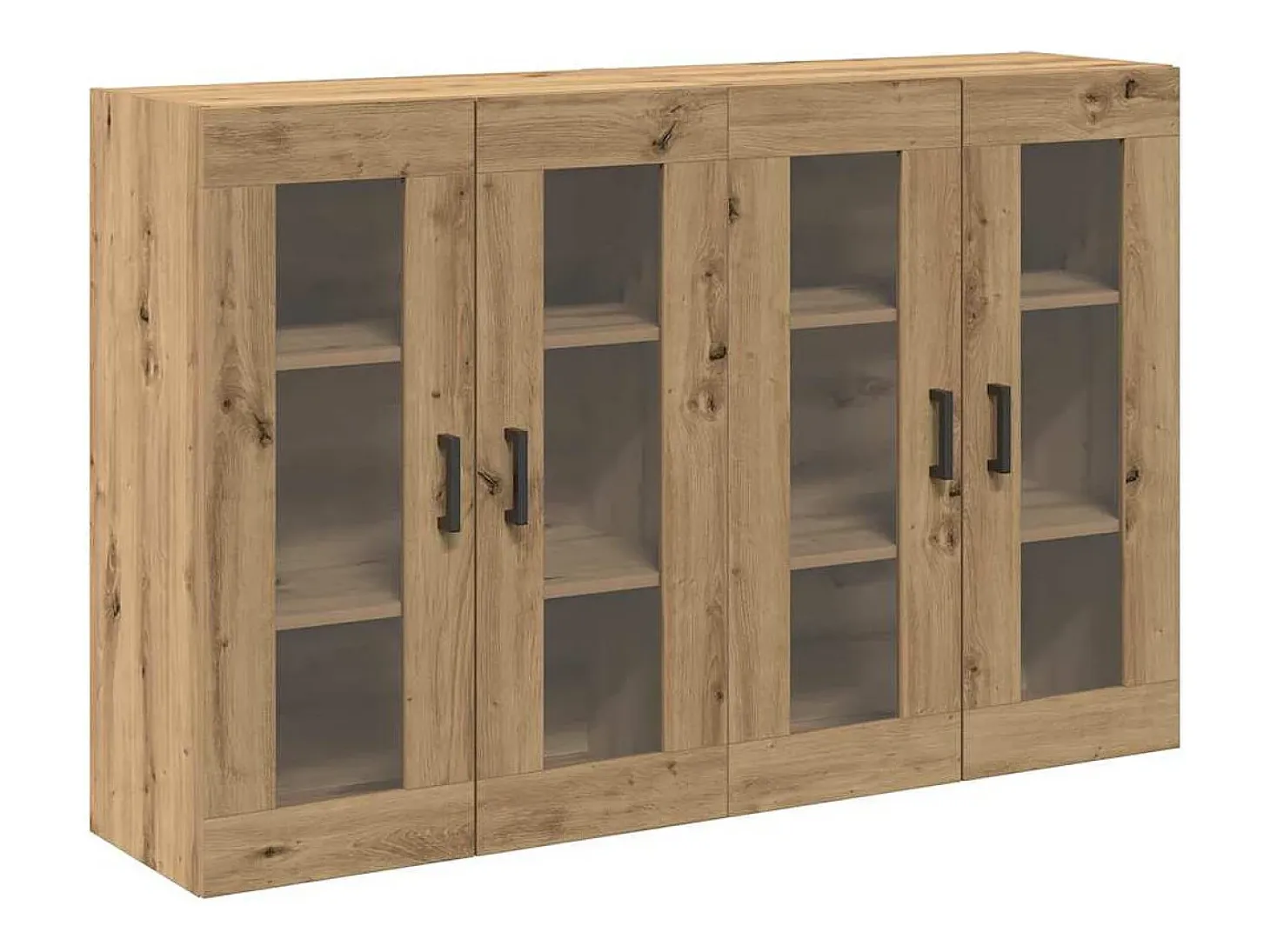Muebles de pared de 2 piezas en roble artesano 69,5 x 34 x 90 cm en madera técnica.