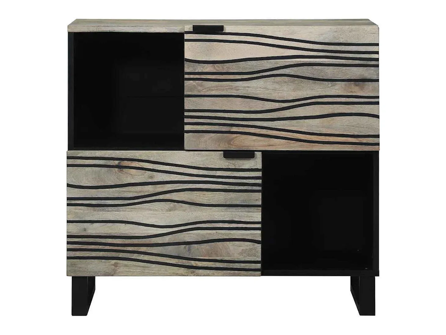 Muebles y estantes para almacenamiento de medios en blanco y negro
