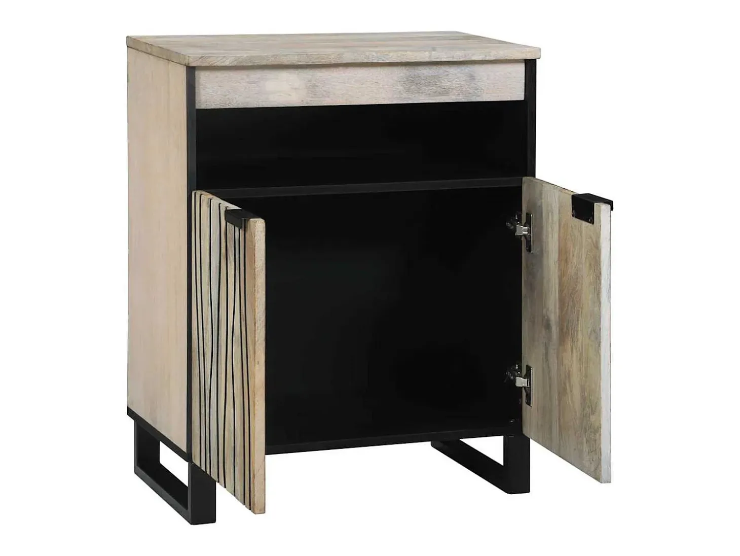 Muebles y estantes para almacenamiento de medios en blanco y negro