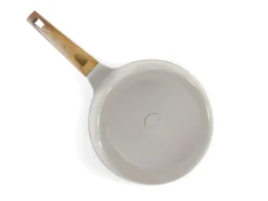 Mythic - Set de 2 sartenes 24/28 cm cerámica blanca, 1 cuchillo