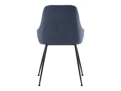 Nandy - Silla de microfibra efecto terciopelo negro 1 ud