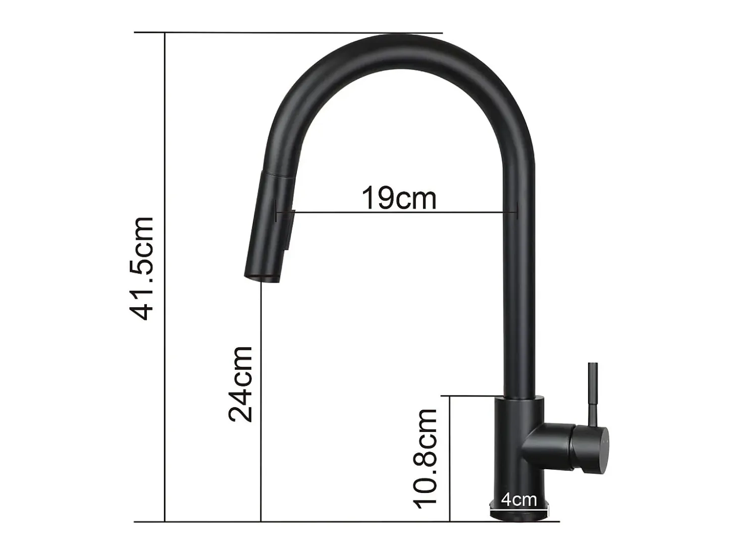 NETTLIFE Grifo de cocina con ducha de mano extensible, alta presión, acero inoxidable de doble chorro y giratorio 360 °, Negro