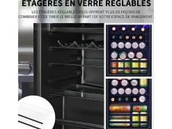 Nevera de 76L con congelador y cajón para verduras - Clase E - con LED y puerta de vidrio - 42dB - temperatura ajustable - 43.5x40x71.6cm