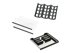 Nevera de 76L con congelador y cajón para verduras - Clase E - con LED y puerta de vidrio - 42dB - temperatura ajustable - 43.5x40x71.6cm