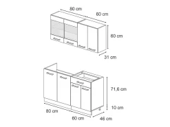 Сocina versátil oro power roble/antracita 140x46x81.6 r-line