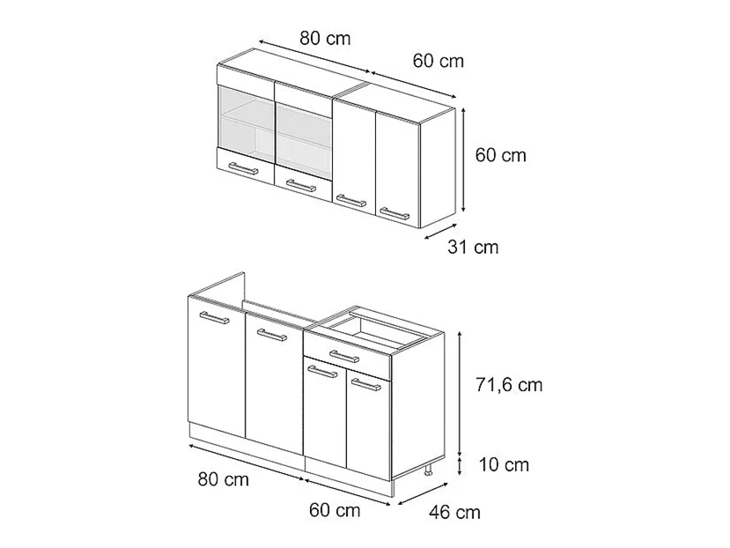 Сocina versátil oro power roble/antracita 140x46x81.6 r-line