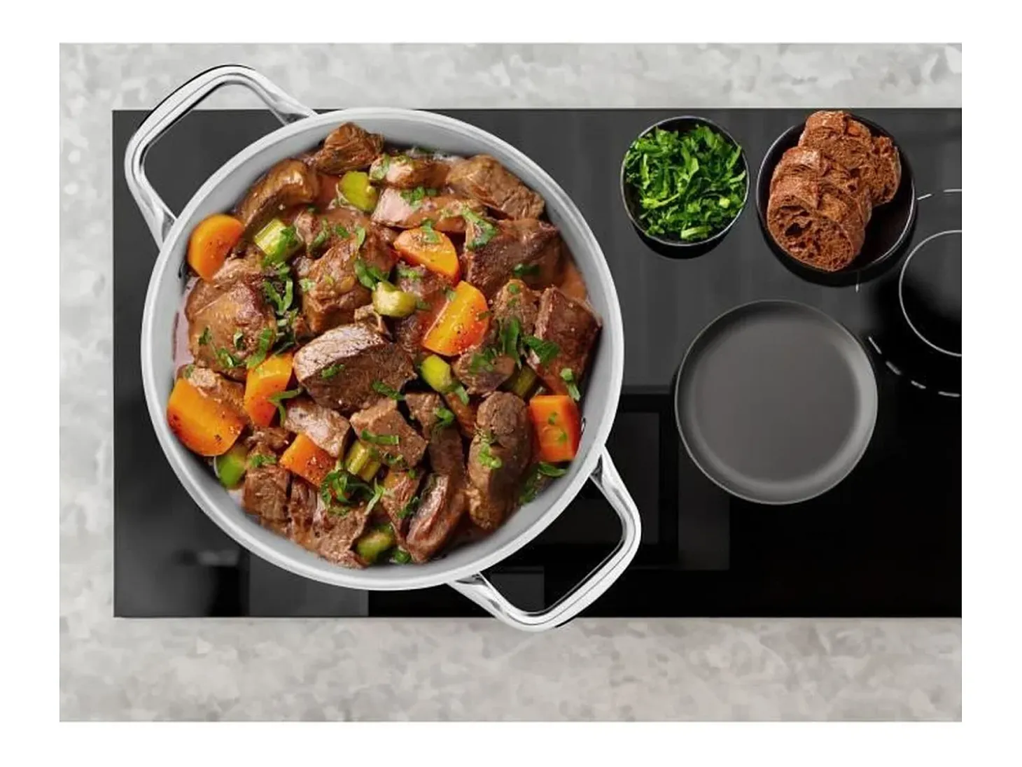 Olla de 32 cm con tapa – Acero inoxidable