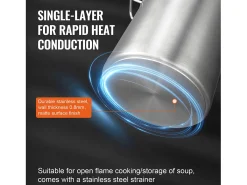 Olla de Acero Inoxidable SucceBuy de 42 L con Colador y Tapa para la Cocción, Perfecta para Preparaciones Culinarias y Eventos