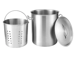 Olla de Acero Inoxidable SucceBuy de 42 L con Colador y Tapa para la Cocción, Perfecta para Preparaciones Culinarias y Eventos
