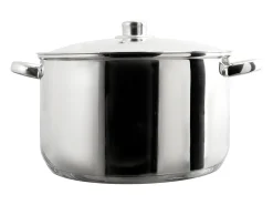 Olla de metal de 10L con tapa de vidrio para inducción