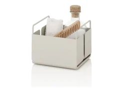 Organizador de metal blanco para mesa de cocina y baño Kyo
