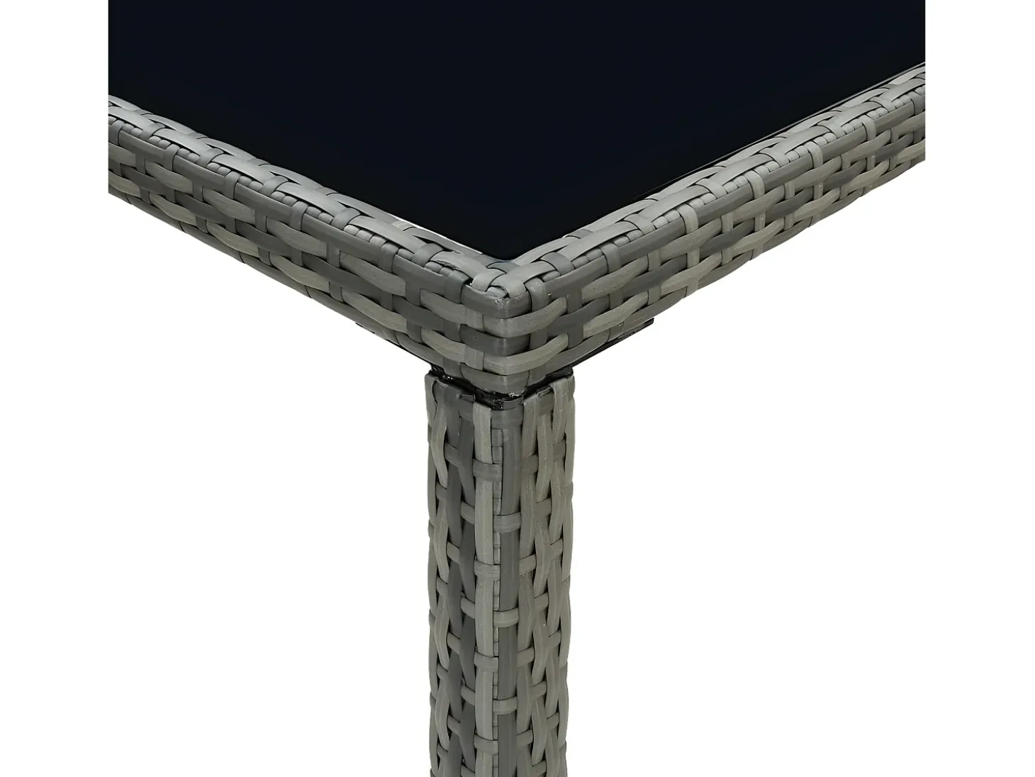 Orren Mesa alta de jardín ratán sintético y vidrio gris 130x60x110cm