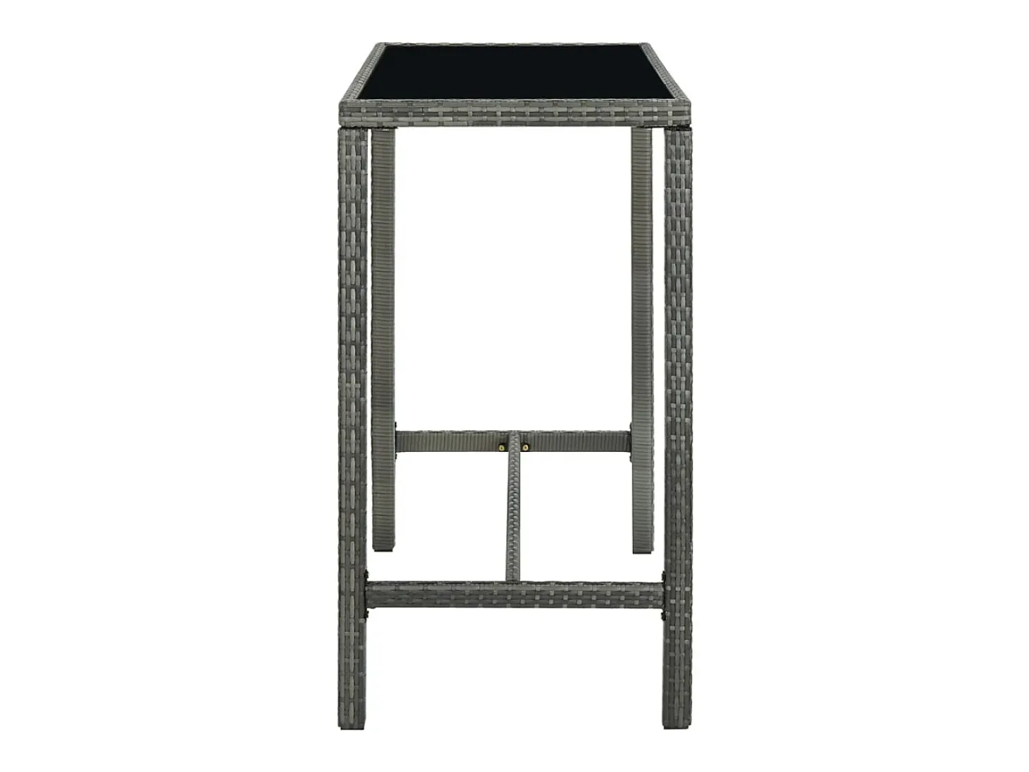 Orren Mesa alta de jardín ratán sintético y vidrio gris 130x60x110cm