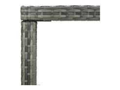 Orren Mesa alta de jardín ratán sintético y vidrio gris 130x60x110cm