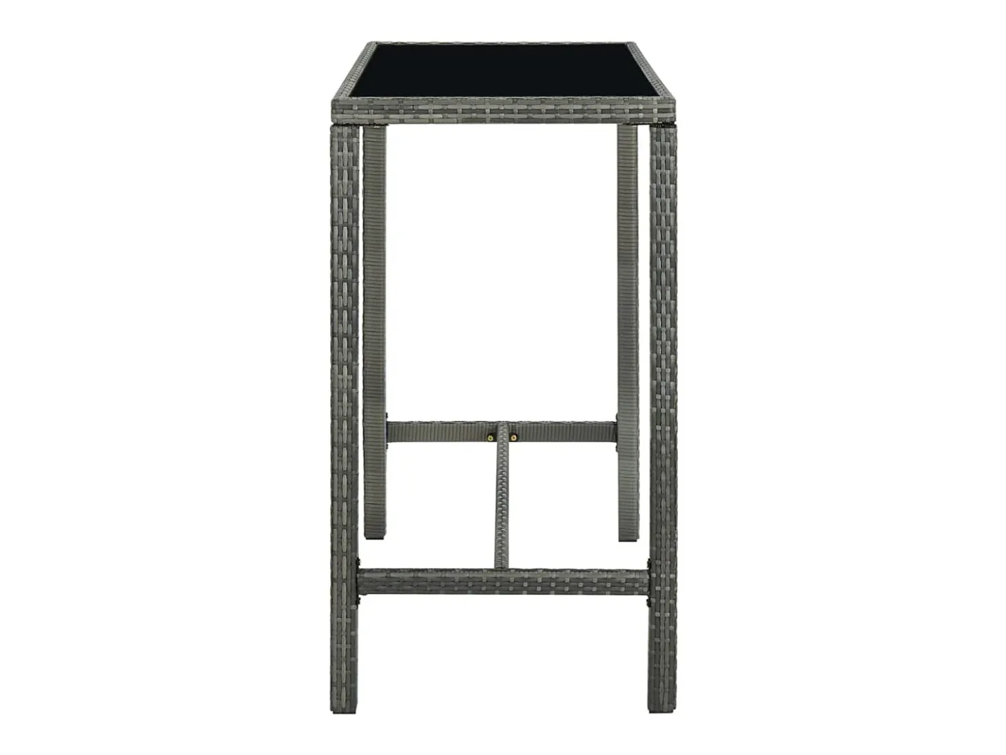 Orren Mesa alta de jardín ratán sintético y vidrio gris 130x60x110cm