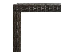 Orren Mesa alta de jardín ratán sintético y vidrio marrón 130x60x110cm
