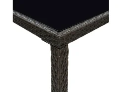 Orren Mesa alta de jardín ratán sintético y vidrio marrón 130x60x110cm