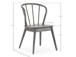 Pack 2 sillas Brisa Color Negro, Madera Maciza