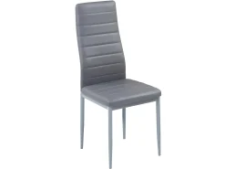 Pack 4 sillas C-05 gris poli piel y estructura metalica de gran calidad le darán vida a cualquier hogar y combinan fácilmente