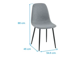 Pack 2 sillas comedor Lisa industrial gris y negro tela poliéster y metal